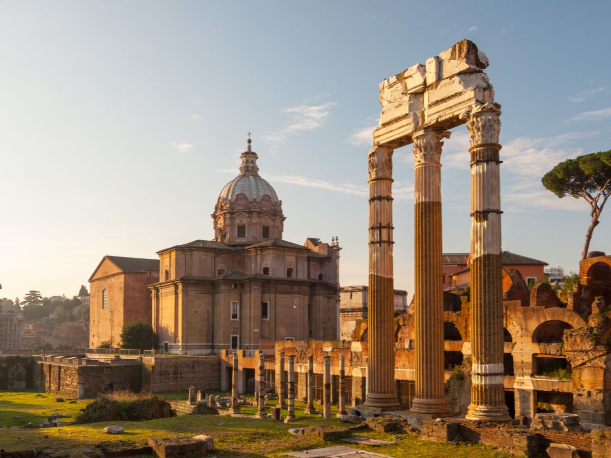 sunset at roman forum