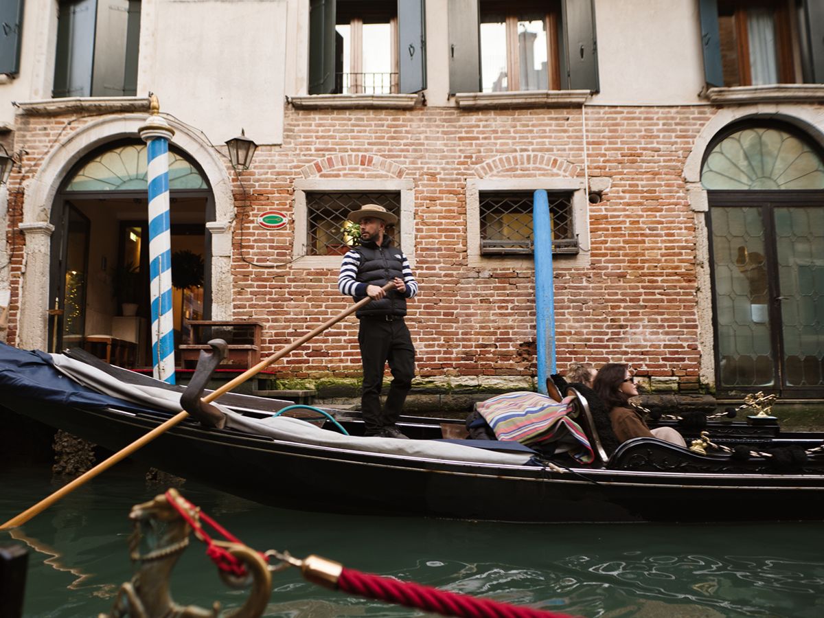 gondola in the canal venice